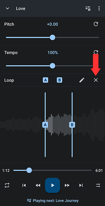 Remove A/B loop points