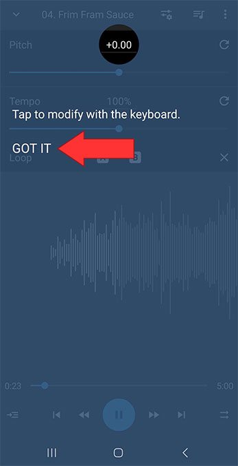 Tap on GOT IT to dismiss this getting started prompt