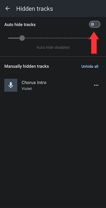 Turn on Auto hide tracks