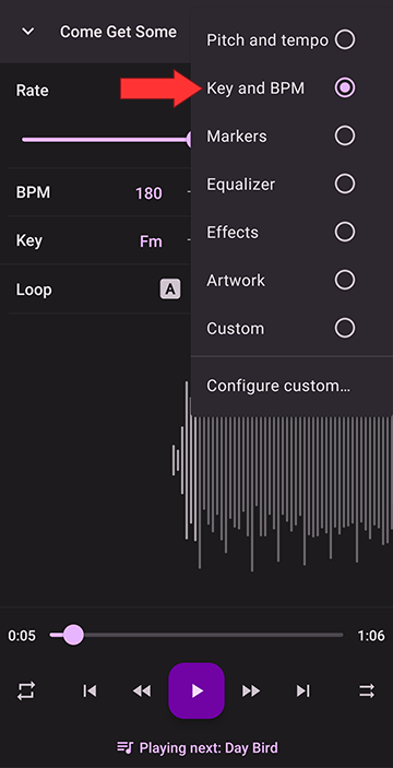 Select Key and BPM