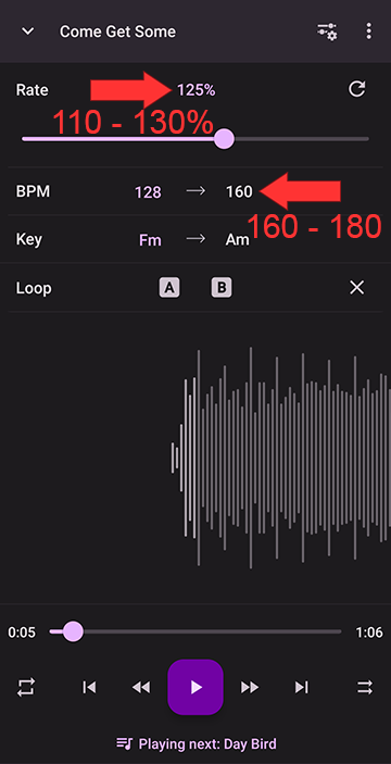 Set rate and BPM