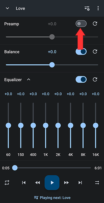 Turn Preamp off