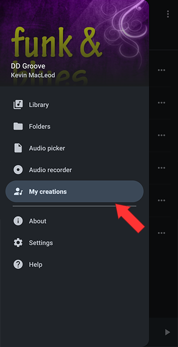 access My Creations from the main menu