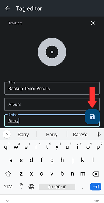 Use tag editor to give your recording a proper track name and artist name