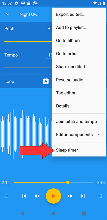 Select Sleep timer