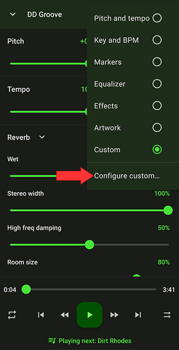 Turn on Custom Components for Reverb