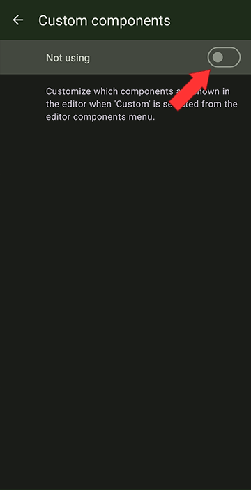 Turn on Custom Components
