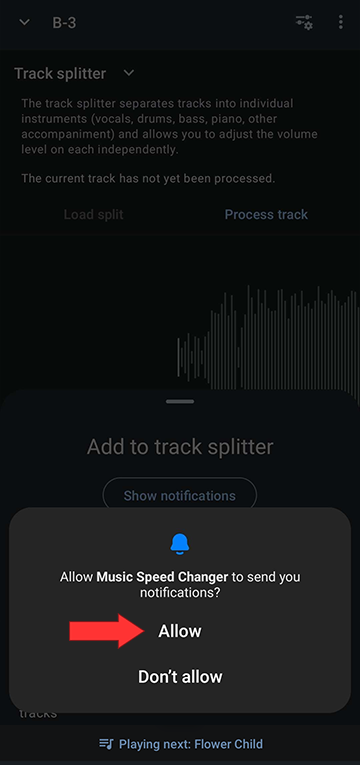 notify when audio splitter done